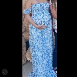Maternity dress M blue/white floral